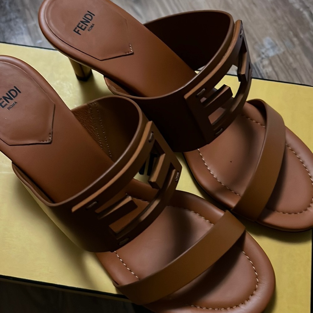 Fendi Napa strap mule